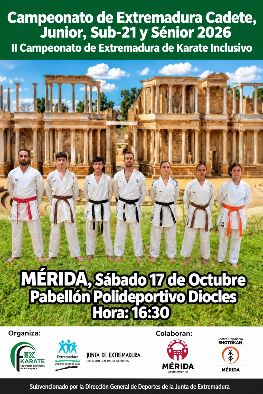 FEX · Campeonato de Extremadura Cadete·Júnior·Sub21·Sénior 2026